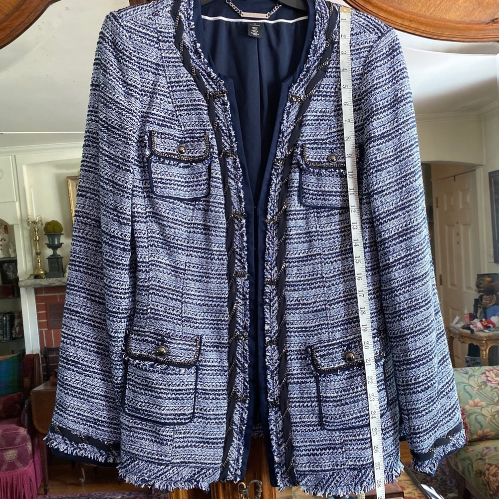 WHITE HOUSE BLACK MARKET tweed blazer NWOT sz 10 - Picture 6 of 7